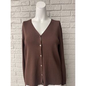 Joseph A Brown Women Long Sleeve Button Down Sweater Size XL
